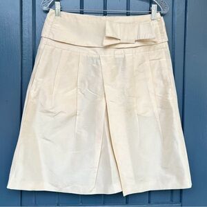 Valentino Rare 100% Silk Skirt With BOW with pockets Cream Women Size 4